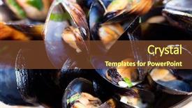  Presentation with sauce - Cool new theme with orange fish - steamed mussels in white wine backdrop and a tawny brown colored foreground