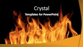  Presentation with flame - Presentation featuring orange-flame-isolated-on-black background and a black colored foreground