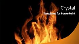 Presentation with flame - Slide set consisting of orange-flame-isolated-on-black background and a black colored foreground