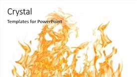  Presentation with flame - Beautiful slides featuring orange flame isolated on white backdrop and a white colored foreground
