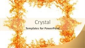  Presentation with flame - Slide deck with orange flame isolated on white background background and a blonde colored foreground