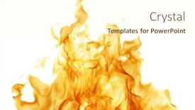  Presentation with flame - PPT theme featuring orange-flame-isolated-on-white background and a cream colored foreground