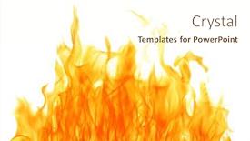  Presentation with flame - Presentation theme enhanced with orange-flame-isolated-on-white background and a cream colored foreground