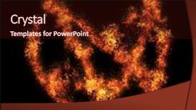  Presentation with flame - Presentation theme featuring orange flame pentagram isolated background and a wine colored foreground