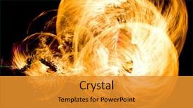  Presentation with flames - Cool new presentation theme with orange flames burning man backdrop and a gold colored foreground