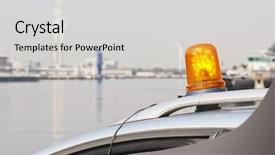  Presentation with support - Theme having orange flashing light on top background and a  colored foreground