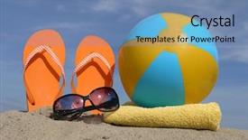  Presentation with beach ball - Amazing presentation theme having orange flip-flops driven vertically backdrop and a  colored foreground