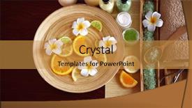  Presentation with manicure - PPT theme with orange foot - beautiful spa composition of manicure background and a gold colored foreground