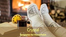  Presentation with global warming of recycle - PPT theme with orange foot - warming and relaxing near fireplace background and a tawny brown colored foreground