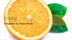  Presentation with orange fruit - Audience pleasing presentation theme consisting of orange-fruit-and-orange-leaf backdrop and a yellow colored foreground