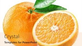  Presentation with orange slice - Presentation theme featuring orange-fruit-and-orange-slice background and a yellow colored foreground