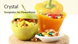  Presentation with orange fruit - Slide deck featuring orange fruit apple and bell background and a  colored foreground