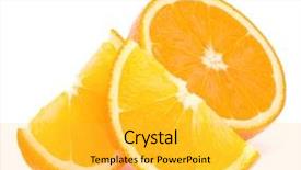  Presentation with fruit and veg - Beautiful presentation featuring orange fruit half and two backdrop and a yellow colored foreground