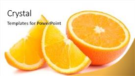  Presentation with orange fruit - PPT layouts featuring orange fruit half and two background and a white colored foreground