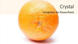 Presentation with orange peel isolated - Colorful PPT layouts enhanced with orange fruit isolated on white backdrop and a yellow colored foreground