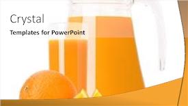  Presentation with orange fruit - PPT theme consisting of orange fruit juice in glass jug isolated on white background cutout background and a white colored foreground