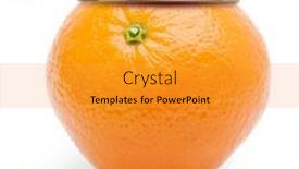  Presentation with fruit jam - Presentation theme enhanced with orange fruit like jam jar isolated on white background background and a gold colored foreground