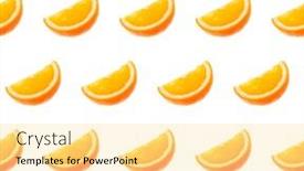  Presentation with orange fruit - Presentation design having orange-fruit-seamless-pattern-orange background and a blonde colored foreground