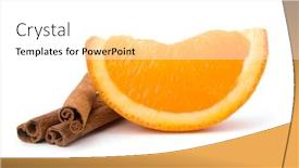  Presentation with orange fruit - Cool new presentation theme with orange-fruit-segment-and-cinnamon backdrop and a white colored foreground