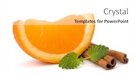  Presentation with orange fruit - Amazing theme having orange-fruit-segment-cinnamon-sticks backdrop and a white colored foreground