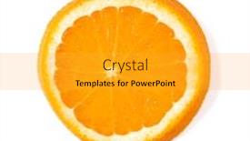  Presentation with orange slice - Audience pleasing presentation theme consisting of orange fruit slice isolated on white background closeup food background flat lay top view backdrop and a gold colored foreground