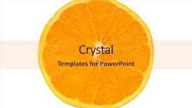  Presentation with orange slice - Colorful theme enhanced with orange fruit slice isolated on white background backdrop and a gold colored foreground