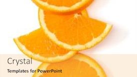  Presentation with orange slice - Theme having orange fruit slice layout isolated on white background closeup food background flat lay top view background and a yellow colored foreground