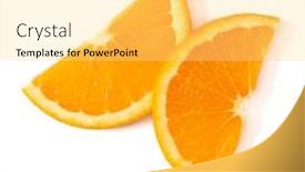  Presentation with orange slice - PPT theme with orange-fruit-slice-layout-isolated background and a yellow colored foreground