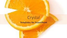 Presentation with orange slice - Slides having orange-fruit-slice-layout-isolated background and a gold colored foreground