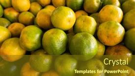  Presentation with orange fruit - Audience pleasing theme consisting of orange-fruit-stacked backdrop and a tawny brown colored foreground