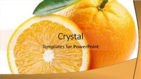  Presentation with orange slice - Cool new PPT layouts with orange fruit with orange slice backdrop and a gold colored foreground
