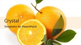  Presentation with orange fruit - Beautiful presentation theme featuring orange fruit backdrop and a yellow colored foreground
