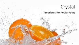 Presentation with fruits in water - Slides enhanced with orange fruits and splashing water background and a white colored foreground