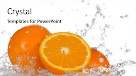  Presentation with orange fruit - Beautiful slides featuring orange fruits and splashing water backdrop and a white colored foreground