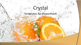  Presentation with orange fruit - PPT theme consisting of orange fruits and splashing water background and a white colored foreground