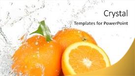  Presentation with splashing - PPT theme enhanced with orange fruits and splashing water background and a white colored foreground