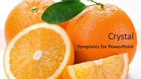  Presentation with multicolored autumn leaves orange yellow red - Cool new slide deck with orange fruits with orange slices backdrop and a gold colored foreground