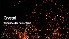  Presentation with fiery - Slide deck enhanced with orange glowing flying away particle background and a black colored foreground