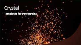  Presentation with fiery - Colorful PPT theme enhanced with orange glowing flying away particle backdrop and a black colored foreground