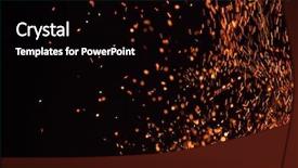  Presentation with fiery - Audience pleasing slide deck consisting of orange glowing flying away particle backdrop and a black colored foreground