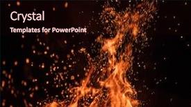  Presentation with fiery - PPT theme featuring orange glowing flying away particle background and a wine colored foreground