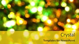  Presentation with abstract light brown - Beautiful theme featuring orange gold green blue - abstract lights backdrop and a gold colored foreground