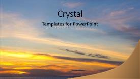  Presentation with illumination - Presentation featuring orange gradiant color - bright illumination sunset over water background and a seafoam green colored foreground