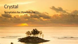  Presentation with paradise - Audience pleasing presentation design consisting of orange gradiant color - day dawning tropical paradise backdrop and a yellow colored foreground