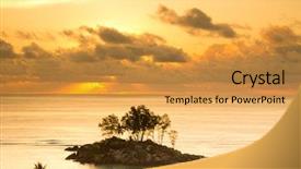  Presentation with bridge over troubled water - Amazing slide set having orange gradiant color - early morning over water backdrop and a gold colored foreground