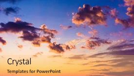  Presentation with sun - PPT layouts with orange gradiant color - evening cloudscape setting sun background and a coral colored foreground