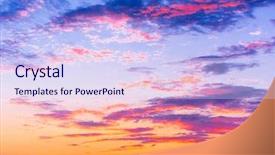  Presentation with fiery - Amazing PPT theme having orange gradiant color - fiery heaven evening cloudscape backdrop and a sky blue colored foreground