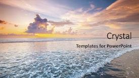  Presentation with sea and beach - Theme consisting of orange gradiant color - radiant sea beach sunset background and a  colored foreground