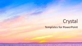  Presentation with sunset water dolphin - Beautiful theme featuring orange gradiant color - sunset over water bright illumination backdrop and a cream colored foreground