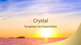  Presentation with skies - PPT theme enhanced with orange gradiant color - sunset over water burning skies background and a lemonade colored foreground